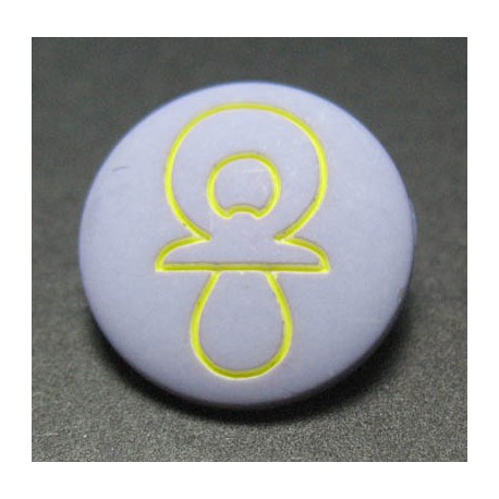 Bouton tetine lavande jaune 16 mm b27