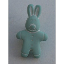 Bouton lapin vert d'eau 18 mm b2