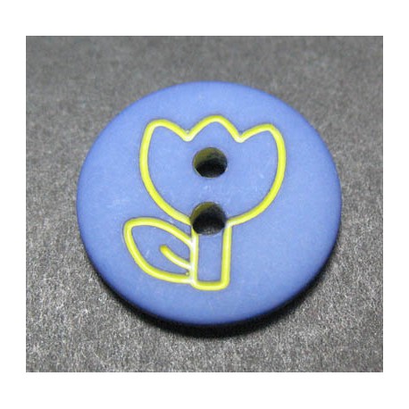 Bouton tulipe lavande jaune 15mm 