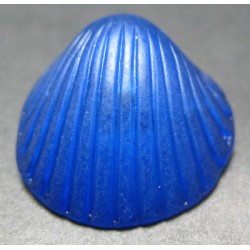 Bouton coquillage bleu  27 mm b25