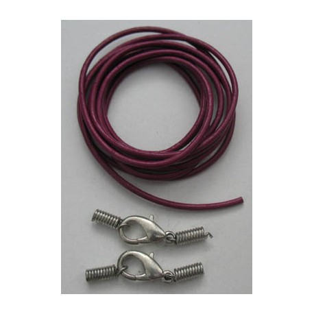 Lacet cuir Fuschia