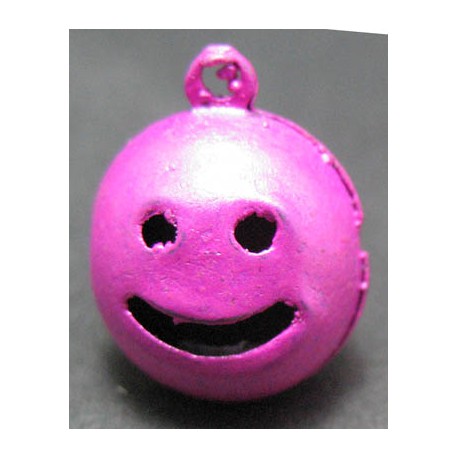 Grelot smile fuschia 15 mm