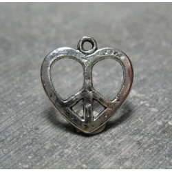 Charms coeur peace  love 18 mm