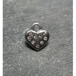 Pendentif coeur strass 10 mm