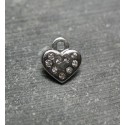 Pendentif coeur strass 10 mm