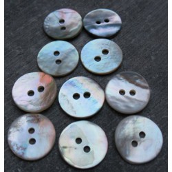 Lot 10 boutons nacre 14 mm