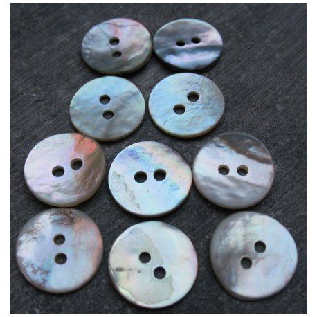 Lot 10 boutons nacre 14 mm