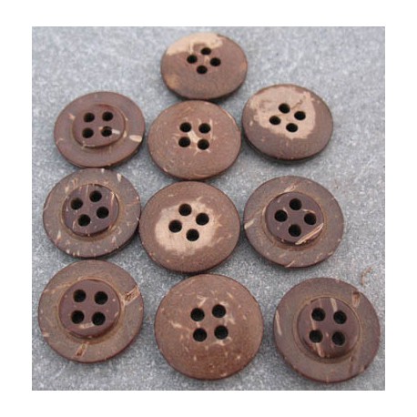 Lot 10 boutons coco 4T 18 mm