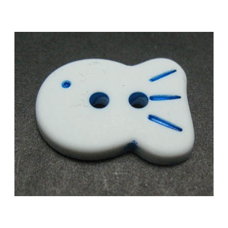 Bouton poisson blanc bleu 17mm 