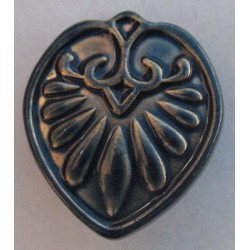 Bouton fleur antique marine doré 20 mm b5