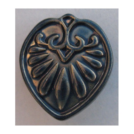 Bouton fleur antique marine doré 20mm