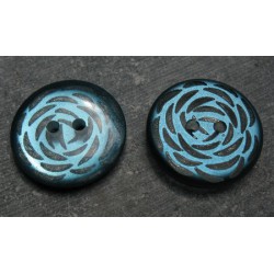 Bouton fantaisie bleu 20 mm b5