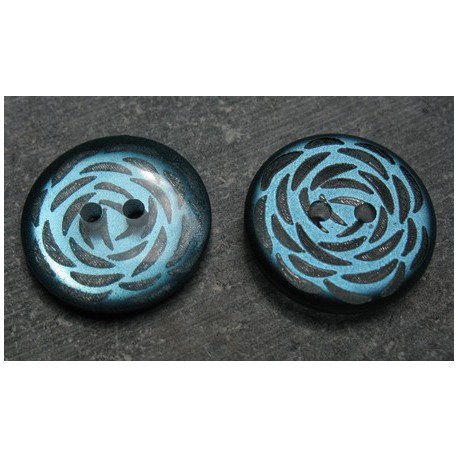 Bouton fantaisie bleu 20 mm b5