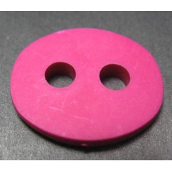 Bouton fuschia ovale 25mm 