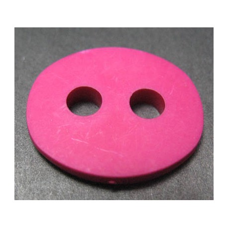 Bouton fuschia ovale 25mm 