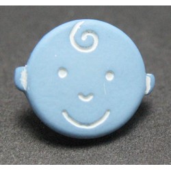 Bouton houpette bleu 11mm