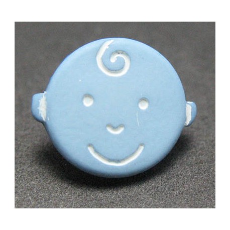 Bouton houpette bleu 11mm