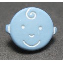 Bouton houpette bleu 11 mm b21