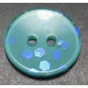 Bouton hologramme vert petrole 18mm