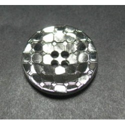 Bouton facette disco coloris argent 18 mm  b35