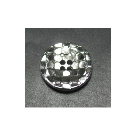 Bouton facette disco coloris argent 18mm