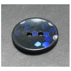 Bouton hologramme noir violet bleu 18 mm b54