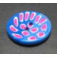 Bouton tache bleu fuschia 23mm 