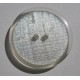 Bouton translucide inclusion tissu métal argent  effet loupe 34 mm  b64