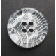 Bouton translucide impression dentelle tulle  blanche 15  mm  b64