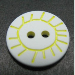 Bouton soleil blanc jaune 15mm