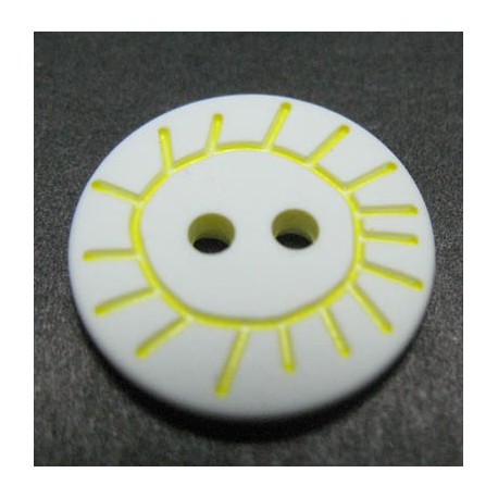 Bouton soleil blanc jaune 15mm