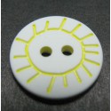 Bouton soleil blanc jaune 15mm