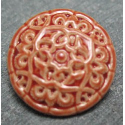 Bouton arabesque orange 22mm