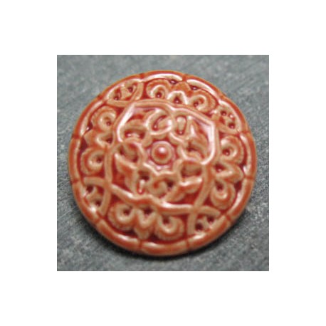 Bouton arabesque orange 22mm