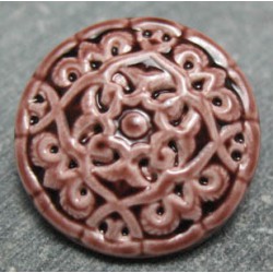 Bouton arabesque marron 22mm