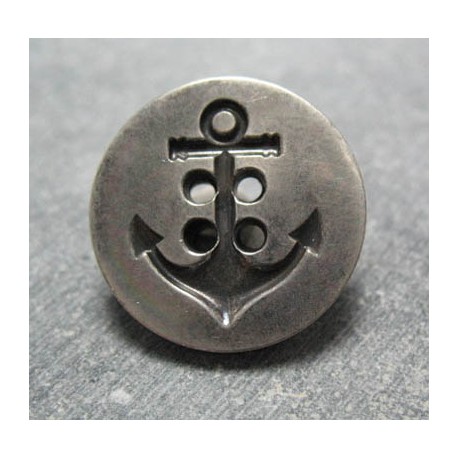 Bouton ancre vieil argent 23mm
