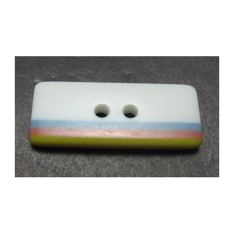 Bouton rectangle pistache corail 30mm 