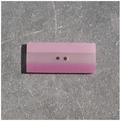 Bouton rectangle berlingot rose violet horizontal 35 mm b37b