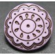 Bouton fleur arabesque vieux rose 15 mm b59