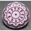 Bouton fleur arabesque vieux rose 15mm