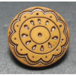 Bouton fleur arabesque ocre 15mm