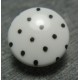 Bouton blanc pois noir 15 mm b68