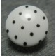 Bouton blanc pois noir 15mm 