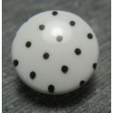 Bouton blanc pois noir 15 mm b68