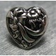 Bouton coeur vieil argent 15mm 