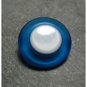 Bouton bleu translucide blanc 24mm