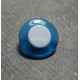 Bouton bleu translucide blanc 18mm