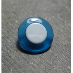 Bouton bleu translucide blanc 18 mm b57