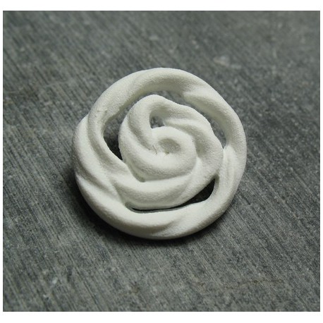 Bouton rose blanc 22 mm b72