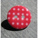 Bouton pois3 rouge blanc 15mm